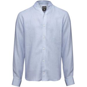 Van Laack, Linnen Gestreept Overhemd - Blauw Blauw, Heren, Maat:XL
