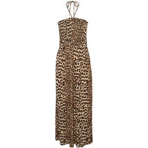 Kaffe, Kleedjes, Dames, Veelkleurig, 2Xs, Maxi Smock Jurk Classic Leopard Print