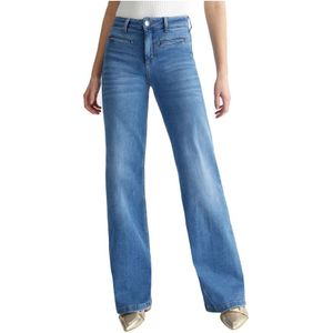 Liu Jo, Jeans, Dames, Blauw, W32, Denim, Blauwe Denim Flare Jeans