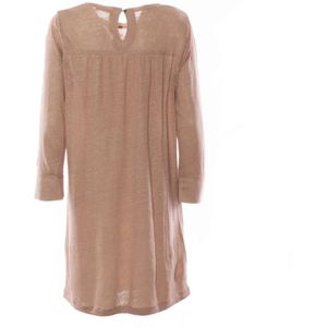 Sun68, Kleedjes, Dames, Beige, L, Linnen, Beige Zomerjurk