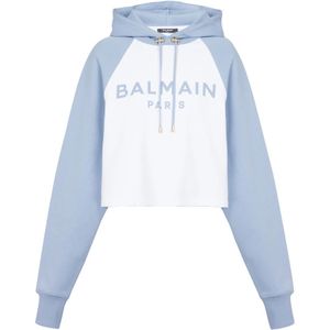 Balmain, Sweatshirts & Hoodies, Dames, Veelkleurig, M, Katoen, Paris hoodie
