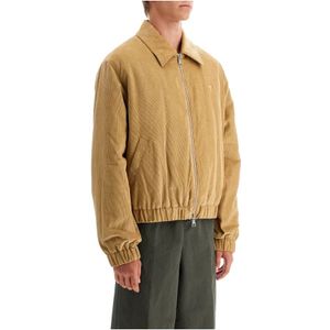 Ami Paris, Jassen, Heren, Beige, L, Katoen, Corduroy Bomber Jacket