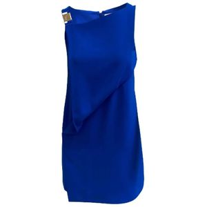 Versace Pre-owned, Pre-owned, Dames, Blauw, L, Polyester, Pre-owned Polyester dresses