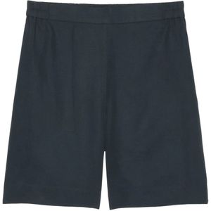 Marc O'Polo, Korte broeken, Dames, Blauw, 3Xl, Linnen, Relaxte shorts