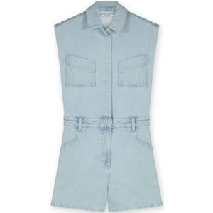 Homage, Lichtblauwe sleeveless denim playsuit Blauw, Dames, Maat:M