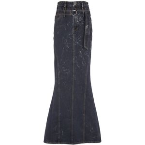 Rotate Birger Christensen, Denim Skirts Zwart, Dames, Maat:S