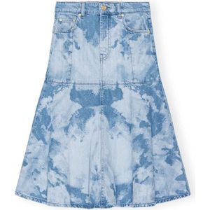 Ganni, Rokken, Dames, Blauw, L, Denim, Denim Skirts