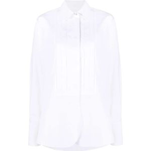 Jil Sander, Blouses & Shirts, Dames, Wit, M, Katoen, Plisse Shirt - Stijlvol en Trendy