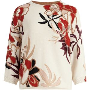 Betty Barclay, Truien, Dames, Beige, 2Xl, Leer, Bloemen Paillet Trui