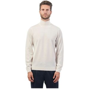 Boss, Truien, Heren, Wit, S, Wol, Witte Slim Fit Sweater