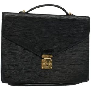 Louis Vuitton Vintage, Pre-owned, Dames, Zwart, ONE Size, Leer, Tweedehands leren handtassen