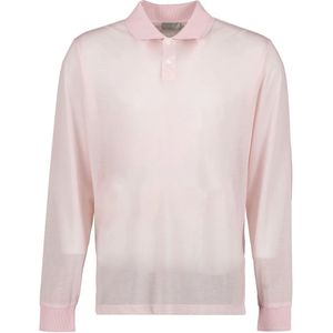 Dior, Tops, Heren, Roze, L, Lange Mouw Polo Shirt