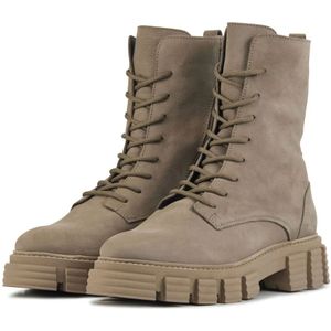 Lina Locchi, Schoenen, Dames, Beige, 41 EU, Taupe Veterschoenen