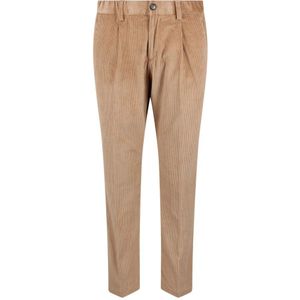 Herno, Broeken, Heren, Bruin, S, Katoen, Zachte Stretch Corduroy Chino Broek