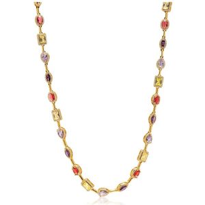 Nialaya, Women's Crystal Kaleidoscope Necklace Geel, Dames, Maat:ONE Size