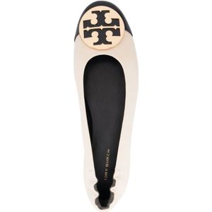 Tory Burch, Schoenen, Dames, Beige, 39 1/2 EU, Leer, Crème Leren Ballerina