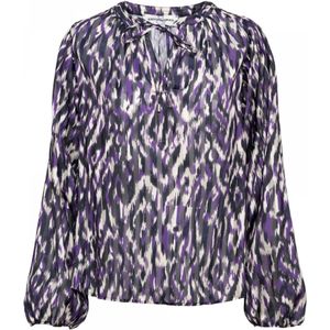 &Co Woman, Blouses & Shirts, Dames, Paars, XS, Polyester, Feminine Blousetop met Ronde Hals
