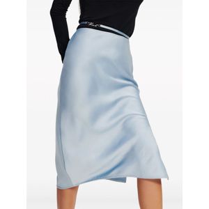 Karl Lagerfeld, Rokken, Dames, Blauw, S, Satijn, Midi Skirts