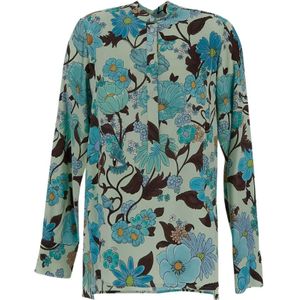 Stella McCartney, Blouses & Shirts, Dames, Veelkleurig, S, Viscose Tuinprint Shirt