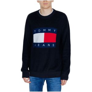 Tommy Hilfiger, Sweatshirts & Hoodies, Heren, Zwart, S, Katoen, Zwart Katoenen Gebreide Lange Mouwen Ronde Hals