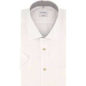 Seidensticker, Overhemden, Heren, Wit, XL, Katoen, Wit zakelijk overhemd korte mouw