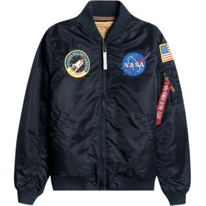 Alpha Industries, Nasa Ma-1 VF-ritsjack Blauw, Heren, Maat:M