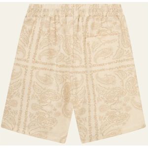 Les Deux, Korte broeken, Heren, Beige, S, Katoen, Paisley Patroon Luchtige Trekkoord Shorts