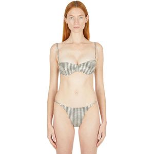 Ziah, Badkleding, Dames, Grijs, L, Geruite Balkon Bikini Top