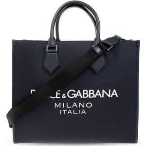 Dolce & Gabbana, Tassen, Heren, Blauw, ONE Size, Shopper tas