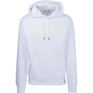 Lanvin, Sweatshirts & Hoodies, Heren, Wit, XL, Eusebio Curb Lange Hoodie