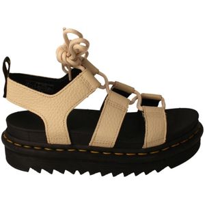 Dr. Martens, Schoenen, Dames, Beige, 40 EU, Leer, Platte Gladiator Sandalen