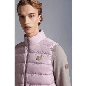 Moncler, Jassen, Heren, Roze, M, Polyester, Lichtgewicht Roze Donsvest