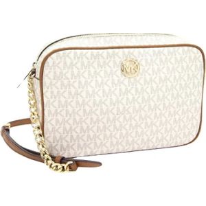 Michael Kors Pre-owned, Pre-owned, Dames, Wit, ONE Size, Katoen, Pre-owned Canvas shoulder-bags