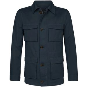 Profuomo, Jassen, Heren, Blauw, M, Navy Field Jacket - Casual en Luxueus