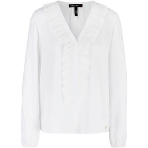 Marc Cain, Blouses & Shirts, Dames, Wit, M, Polyester, Blouse met ruches