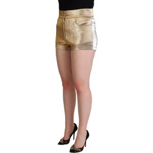 Dolce & Gabbana, Korte broeken, Dames, Geel, 2Xs, Gouden Metallic Hot Pants