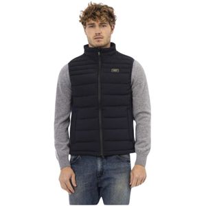 Baldinini, Jassen, Heren, Blauw, 6Xl, Polyester, Blauwe Gewatteerde Vest met Rits