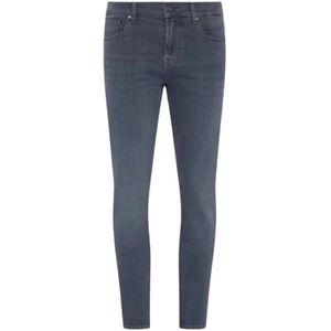 7 For All Mankind, Jeans, Dames, Zwart, W33 L32, Denim, Slimmy Tapered Jeans