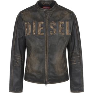 Diesel, Jassen, Heren, Bruin, XL, Leer, Bruine Herenjassen