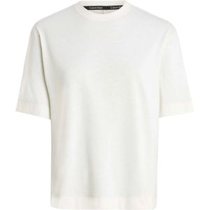 Calvin Klein, T-Shirt Ck Performance Pw - Ss T-Shirt(Rel Wit Suede Wit, Dames, Maat:XL