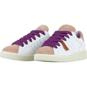 Panchic, Schoenen, Dames, Veelkleurig, 36 EU, Suède, Roze Sneakers P01 Veterschoenen