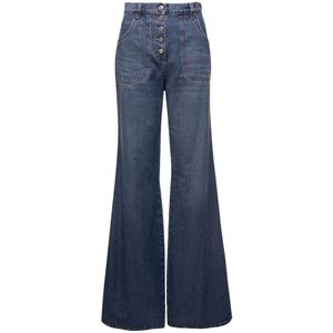 Etro, Jeans, Dames, Blauw, W26, Katoen, Flared Jeans