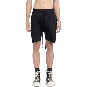 Thom Krom, Korte broeken, Heren, Zwart, L, Katoen, Zwarte Stretch Katoen Nylon Shorts