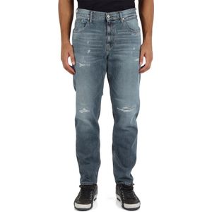 Replay, Jeans, Heren, Blauw, W34, Katoen, Relax Tapered Fit Jeans met Vijf Zakken