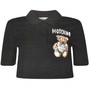 Moschino, Polo Shirts Zwart, Dames, Maat:XS