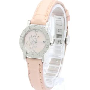 Bvlgari Vintage, Pre-owned, Dames, Roze, ONE Size, Leer, Pre-owned Leather watches