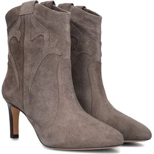 Lina Locchi, Schoenen, Dames, Beige, 37 EU, Suède, Taupe Suède Western Enkellaarsjes