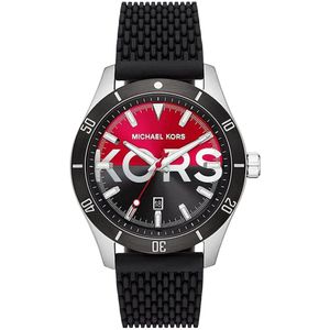 Michael Kors, Analoge Quartz Chronograaf Horloge Zwart Zwart, Heren, Maat:ONE Size
