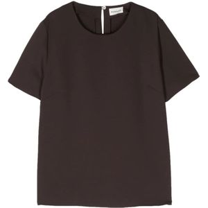 P.a.r.o.s.h., Blouses & Shirts, Dames, Bruin, S, Bruine Shirt met Stijlvolle Details