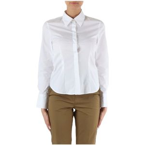 Pennyblack, Blouses & Shirts, Dames, Wit, L, Katoen, Slim Fit Katoenen Popeline Overhemd